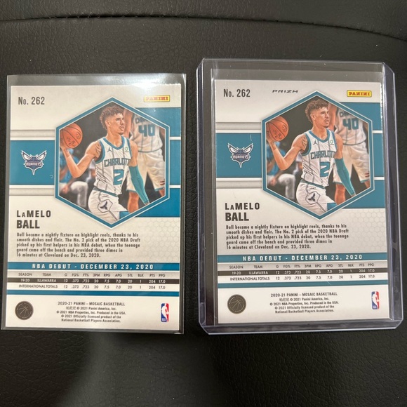 LAMELO BALL ROOKIE CARDS LOT OF 2 PRIZM NO. 262 NBA CARDS - Picture 2 of 5